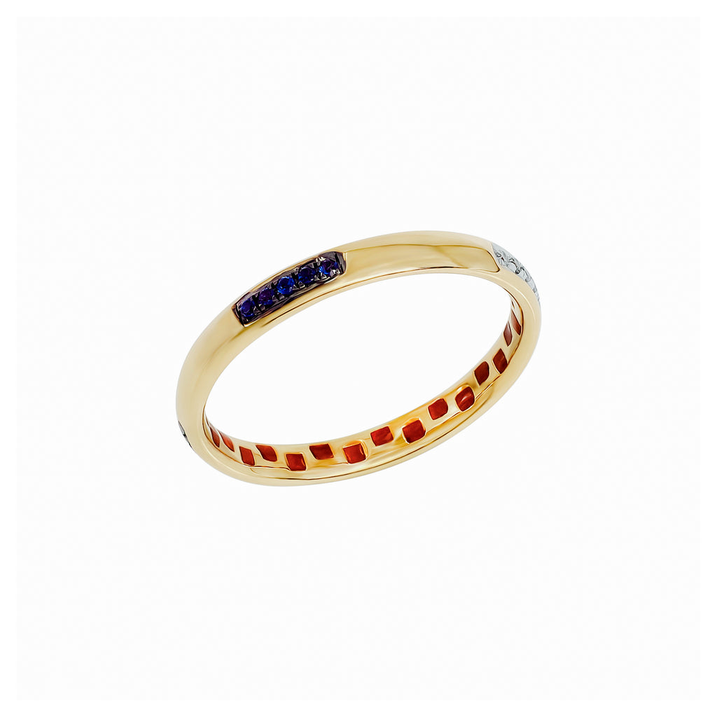 Blue & White Diamond Ring