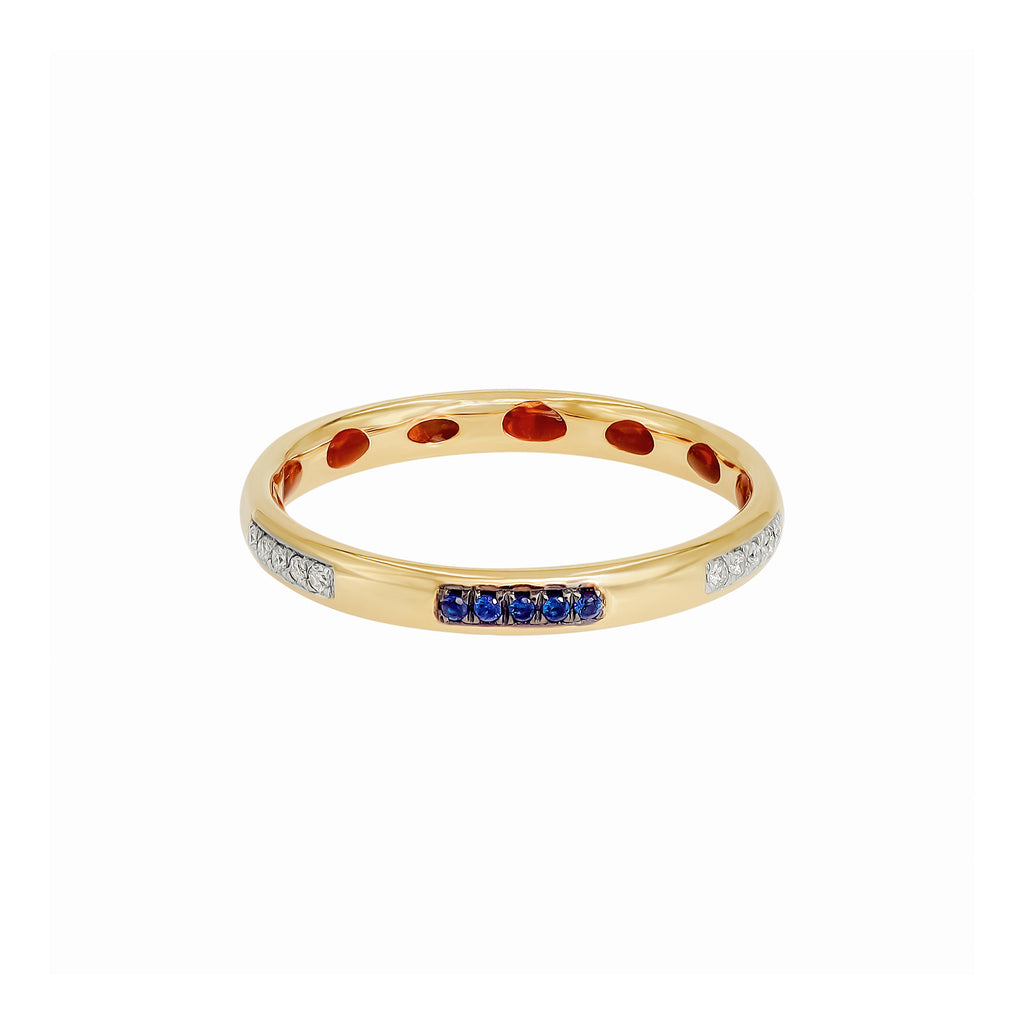 Blue & White Diamond Ring