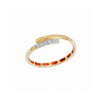 Curved Bar Diamond Ring