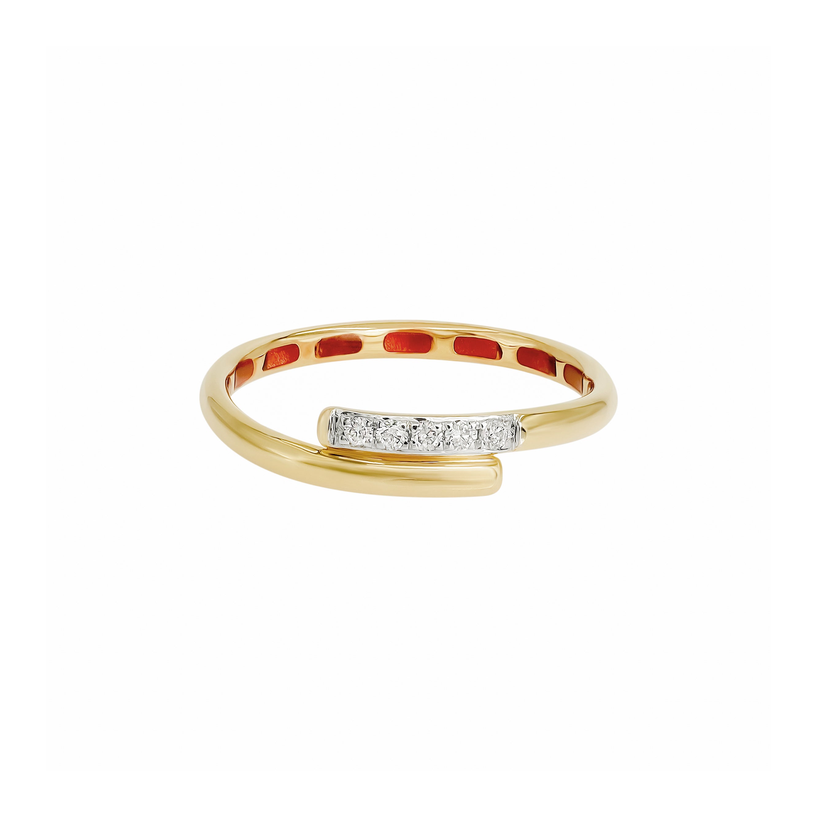 Curved Bar Diamond Ring