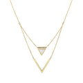 Double Triangle Mother-of-Pearl Diamond Pendant
