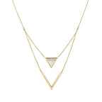 Double Triangle Mother-of-Pearl Diamond Pendant