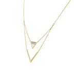 Double Triangle Mother-of-Pearl Diamond Pendant