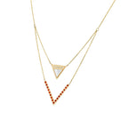 Double Triangle Mother-of-Pearl Diamond Pendant