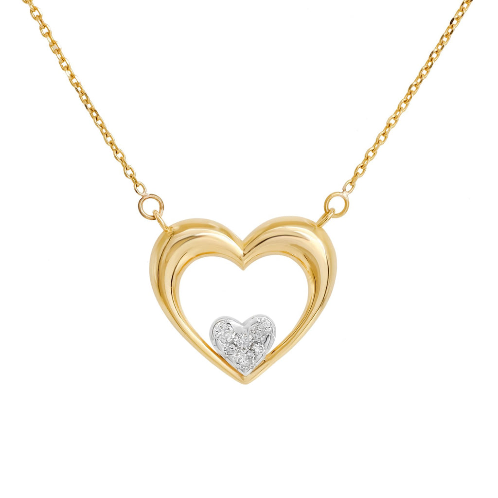 Nested Heart Diamond Pendant