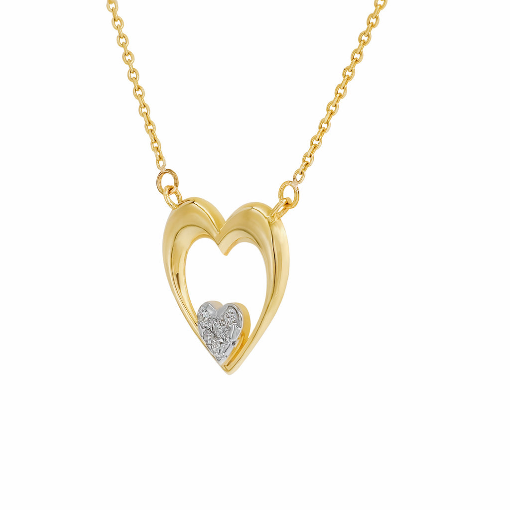 Nested Heart Diamond Pendant