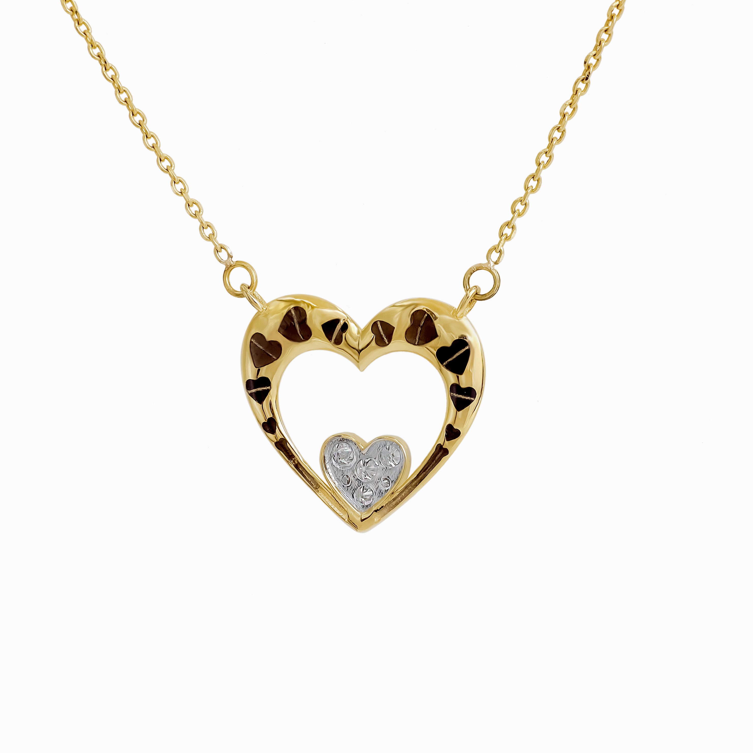 Nested Heart Diamond Pendant