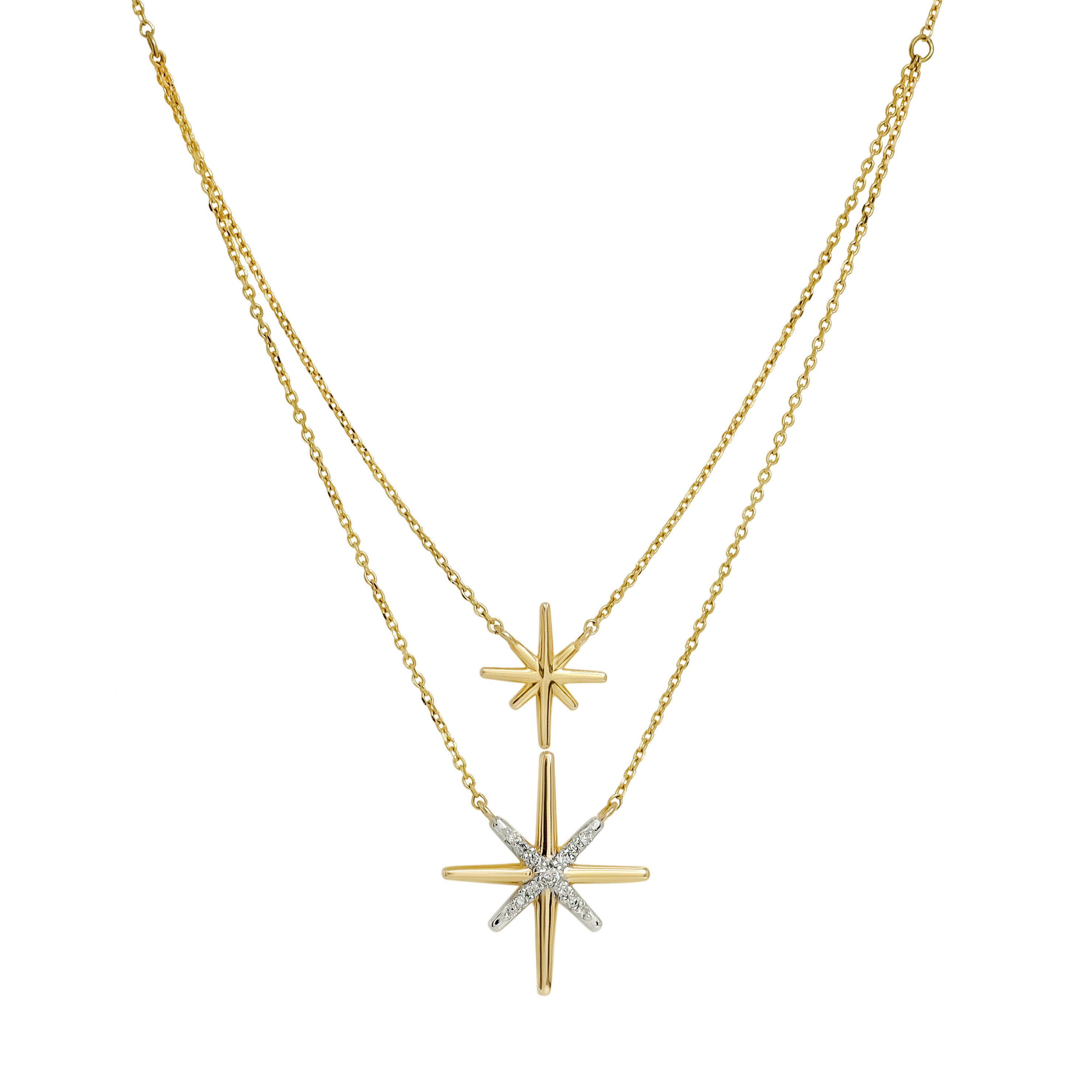 Double Starburst Diamond Pendant