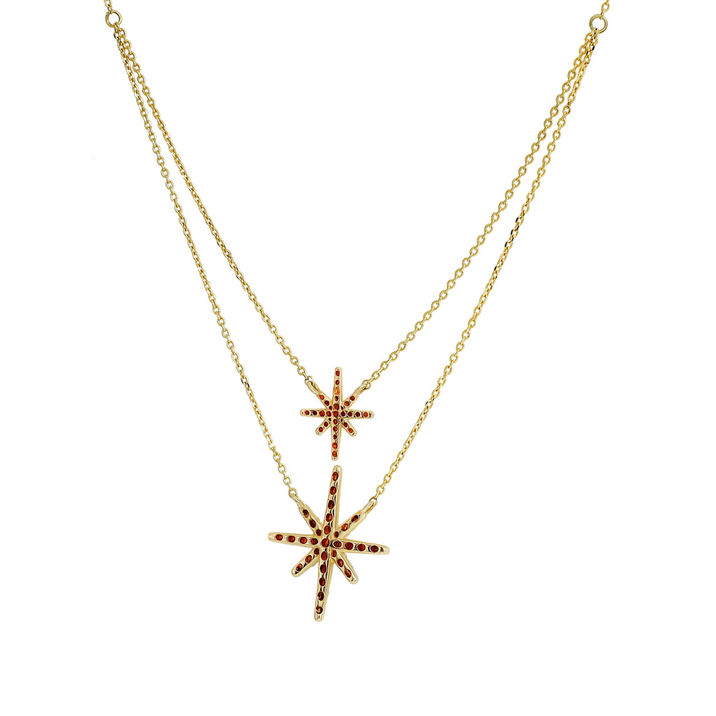 Double Starburst Diamond Pendant