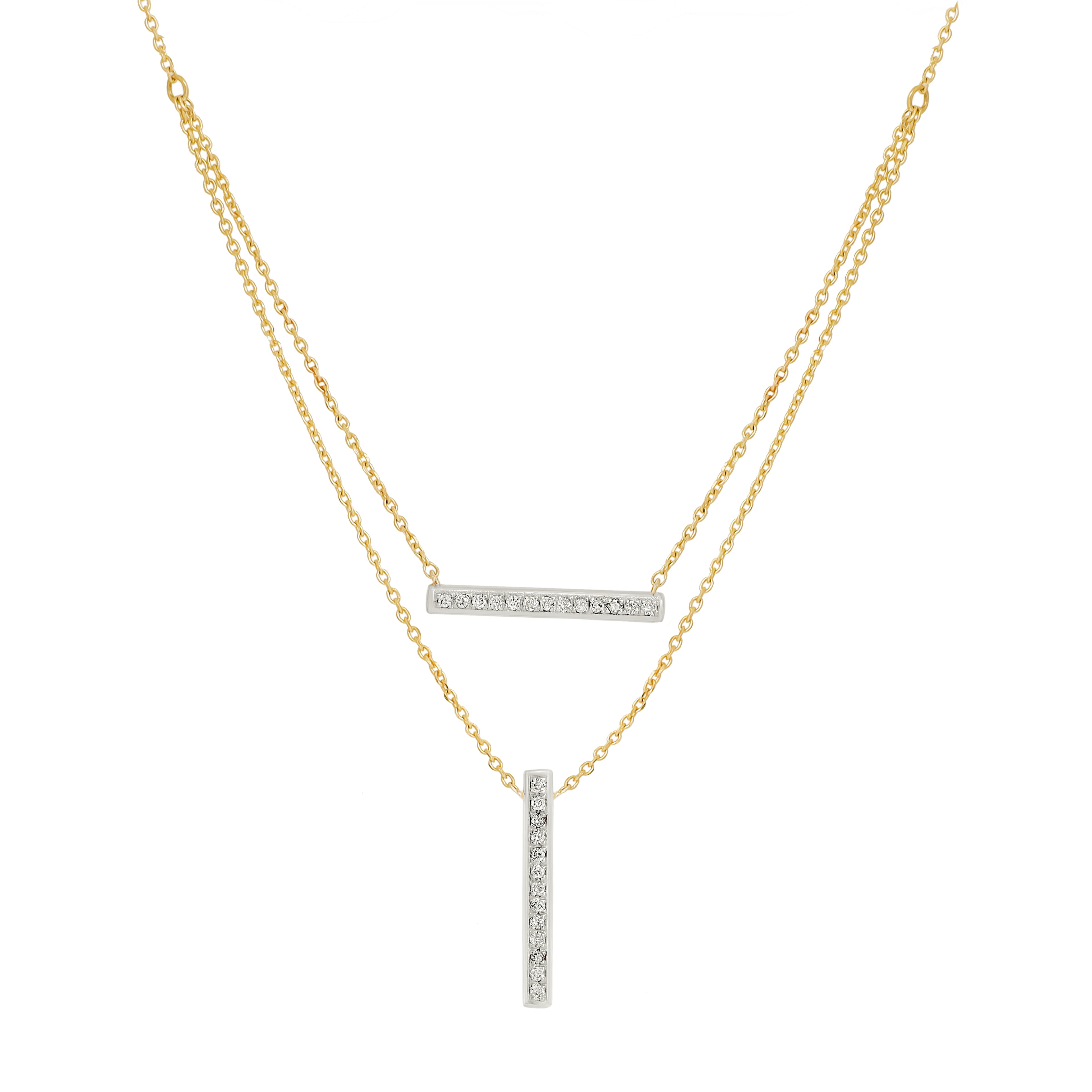 Layered Linear Diamond Pendant