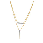 Layered Linear Diamond Pendant