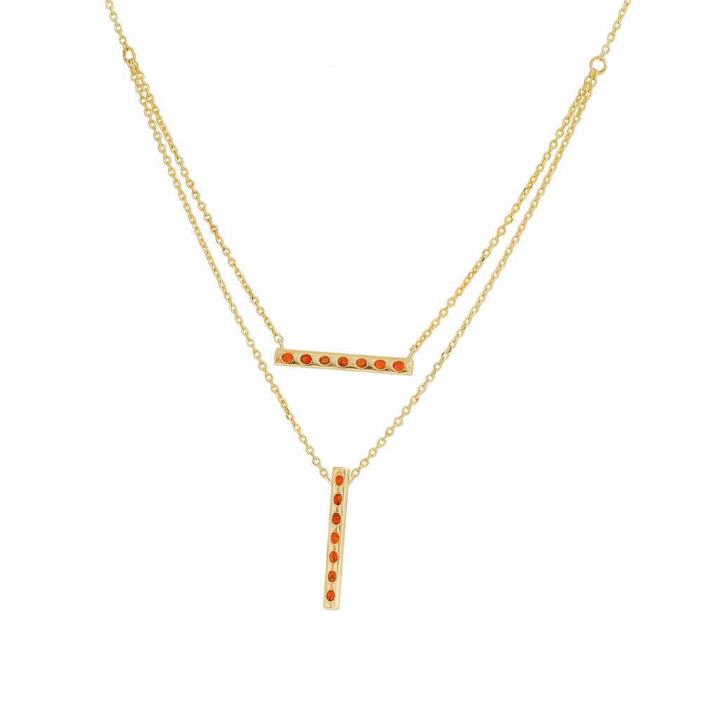 Layered Linear Diamond Pendant