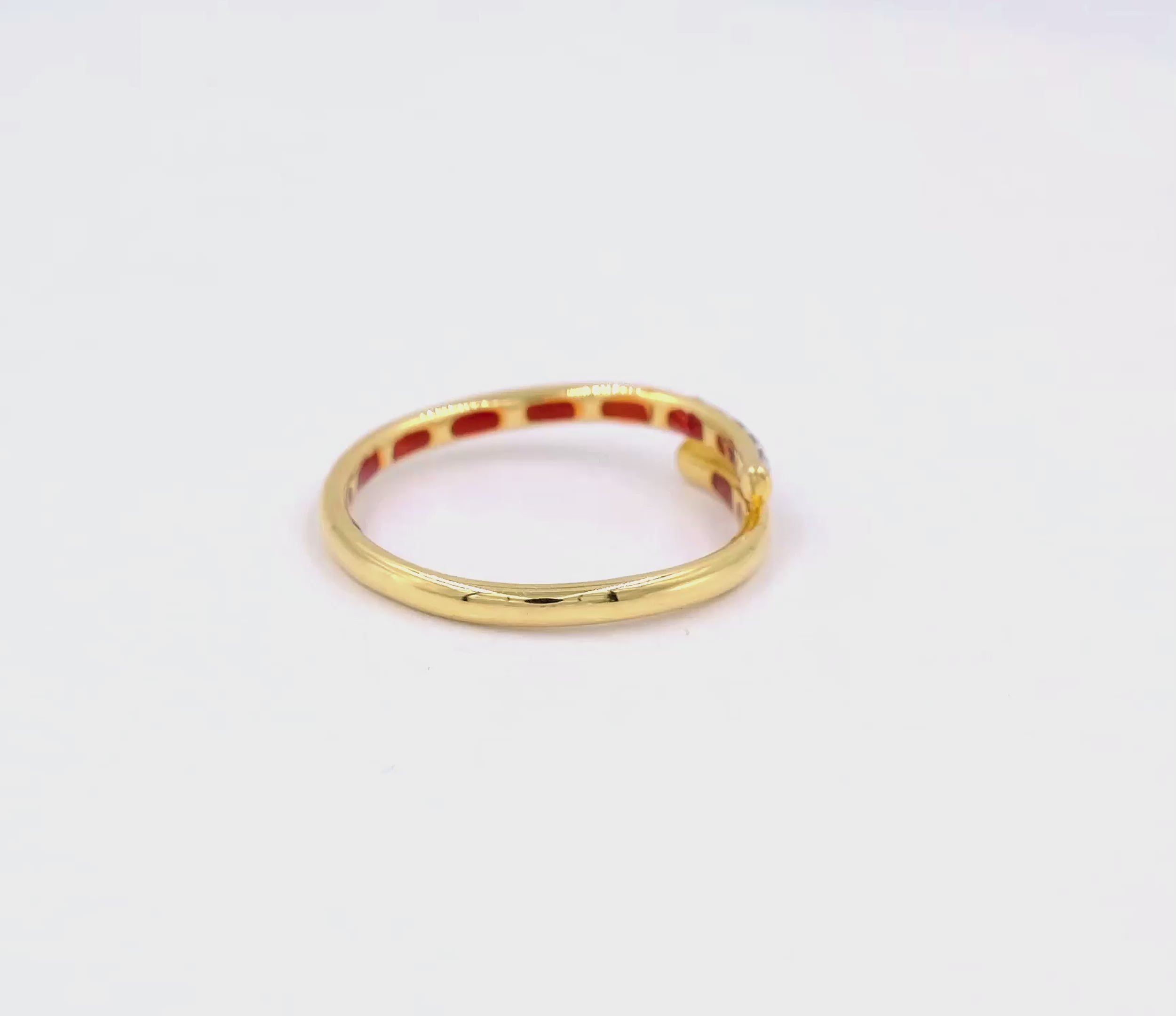 Curved Bar Diamond Ring