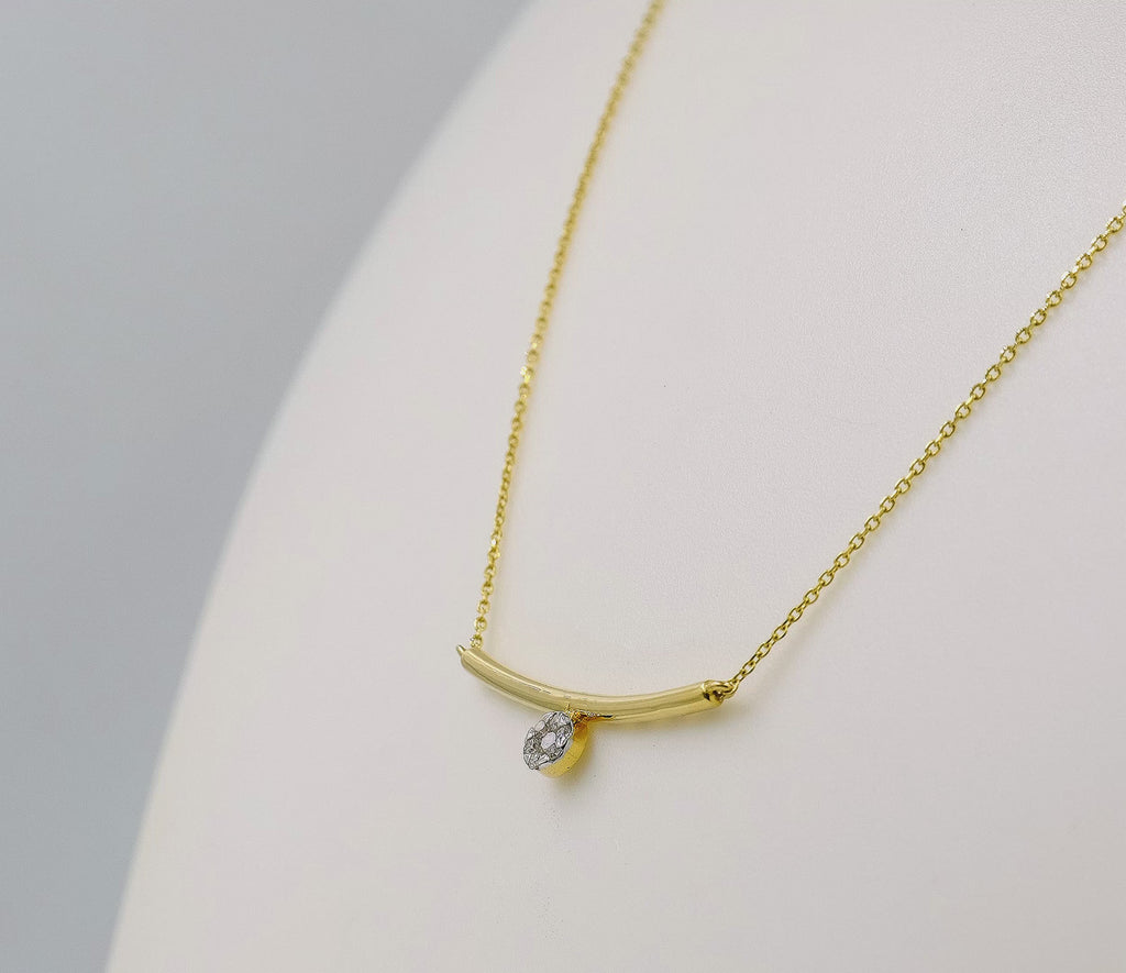 Delicate Arc Diamond Pendant