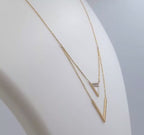 Double Triangle Mother-of-Pearl Diamond Pendant