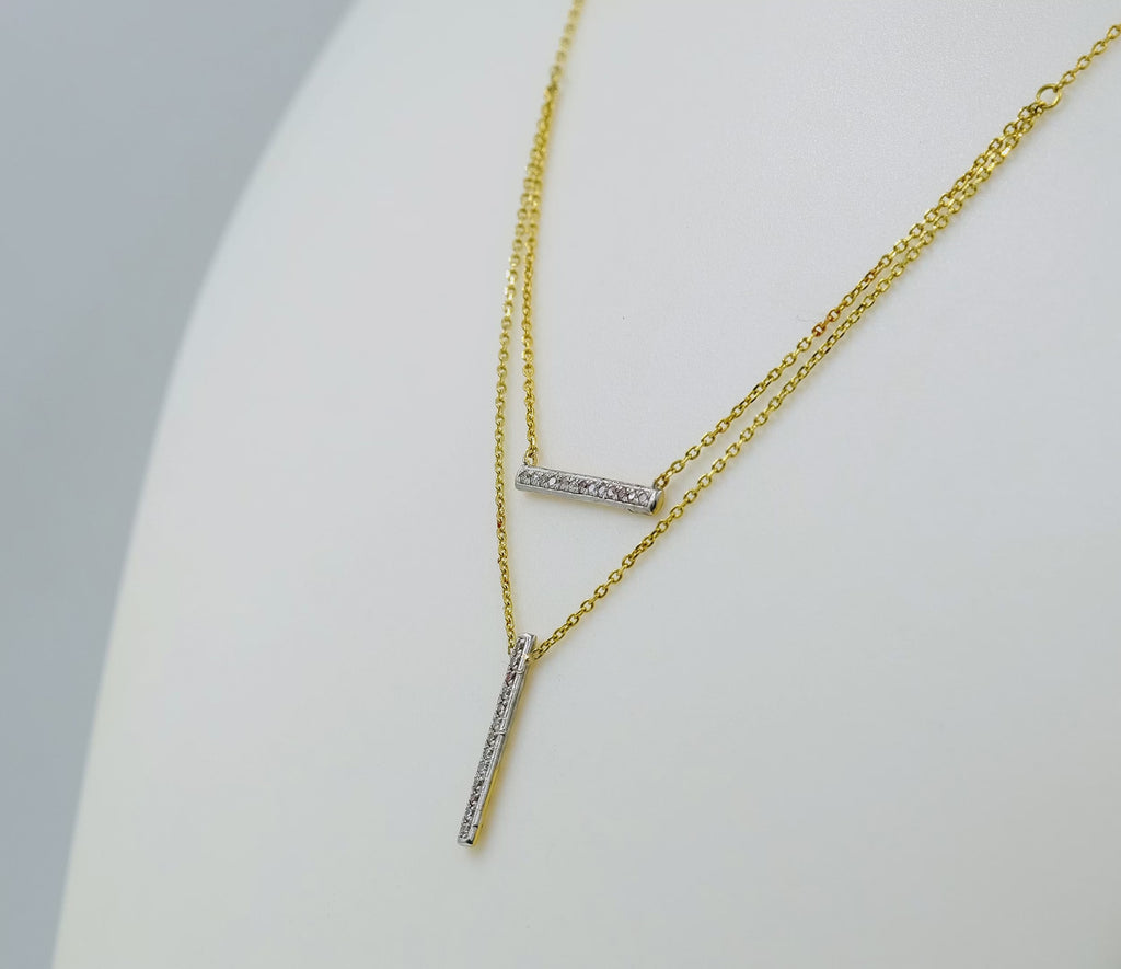 Layered Linear Diamond Pendant