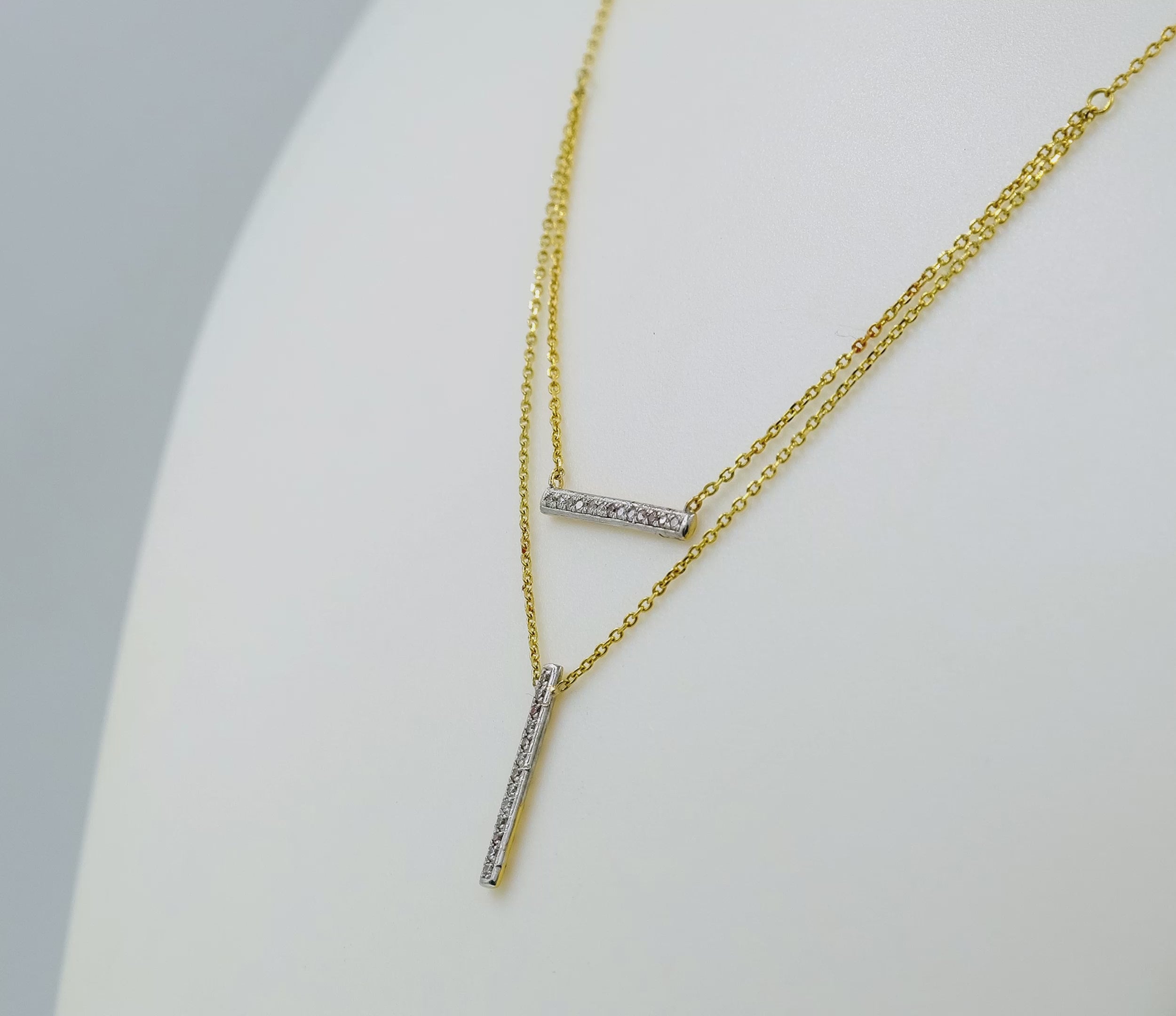 Layered Linear Diamond Pendant